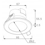 Downlight LED Redondo empotrar Blanco 7W IP44